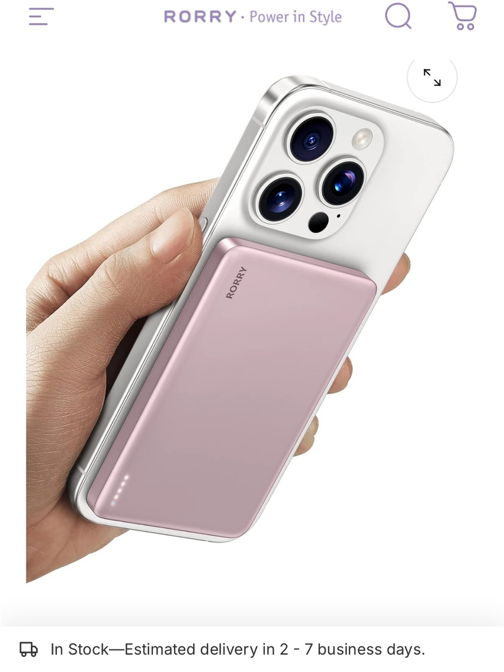 Purple/Silver Magnetic Power Bank for Smartphones